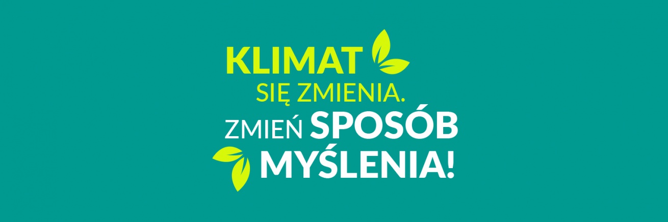 Logo kampanii Klimat się zmienia. Zmień sposób myślenia!